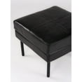 thumbnail image 5 of Handmade Eco-Friendly Geometric Buffalo Leather & Iron Black Square Ottomon Stool 24" x 24" x 18" for Living Room, Bedroom Seating, Patio, 5 of 5