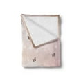 thumbnail image 2 of Butterfly Soft Flannel Fleece Throw Blanket, Dreamy Butterflies over Trees Romantic Fantasy Blurry Sky Design, Cozy Plush for Indoor and Outdoor Use, 50" x 70", Baby Pink Orange, by Ambesonne, 2 of 5