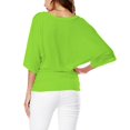 thumbnail image 3 of Plus Size Women's V Neck T Shirt: Batwing Sleeve, Loose Fit, Solid Color, Comfortable, 3 of 5