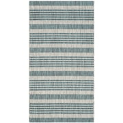 SAFAVIEH Courtyard Patrice Striped Indoor/Outdoor Area Rug, 2'7" x 5', Grey/Blue