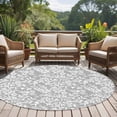 thumbnail image 4 of Large Round Rug 8Ft Washable Non-Slip, Grey Spring Floral Circle Area Rugs for Living Room Bedroom, Farmhouse Flowers Elegant Pastoral Indoor Floor Mats Carpet Runner for Home Decor, 4 of 8