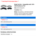 thumbnail image 2 of Brake Pad Set - Compatible with 1999 - 2005 Workhorse P42 2000 2001 2002 2003 2004, 2 of 2