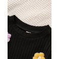 thumbnail image 3 of Zehjuhan Toddler Baby Girl Dresses Kids Long Sleeve Floral Print Knit Fall Winter Dress for 2-7Y, 3 of 5