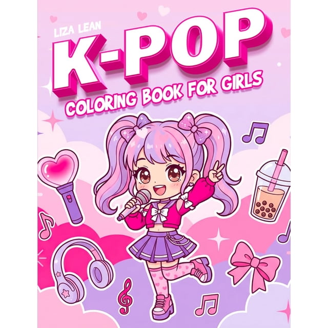 Libro para colorear de K-Pop con diseños adorables