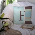 thumbnail image 3 of Carolines Treasures CJ1003-FPW1414 Letter F Initial Monogram - Blue Stripes Decorative   Canvas Fabric Pillow 14Hx14W, 3 of 4
