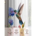 thumbnail image 6 of Hummingbirds Sheer Curtains 45 Inch Length 2 Panels Set Window Treatments, Spring Summer Watercolor Flowers Plant Rod Pocket Semi Curtains for Living Room/Bedroom/Kitchen Décor, 104"W x 45"L, 6 of 7