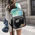 thumbnail image 6 of Iauyy Clear Backpack Heavy Duty PVC Transparent Backpack for College Workplace, Green Watercolor, 6 of 8