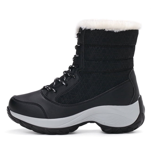 Xihbxyly Zapatos de Invierno, Mocasines Cómodos de Lana Suave, Zapatillas Ligeras Sin Cordones para La Nieve, Zapatos Planos Informales Antideslizantes con Punta Redonda, Ropa para Fiestas Al Aire Li