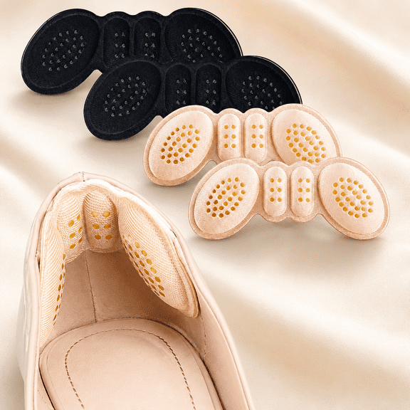 Heel Pads for Shoes that are Too Big: Non-Slip Heel Grips Women's Shoes (4 Pairs) - Cushioned Inserts Prevent Blisters - Fits Men & Women