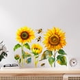thumbnail image 1 of Adhesivos de pared de PVC con forma de girasol con abejas, papel pintado extraíble, 1 of 4