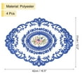 thumbnail image 2 of 4Pack 12x16in Retro Lace Placemat Oval French Crochet Doilies Sapphire Blue, 2 of 7
