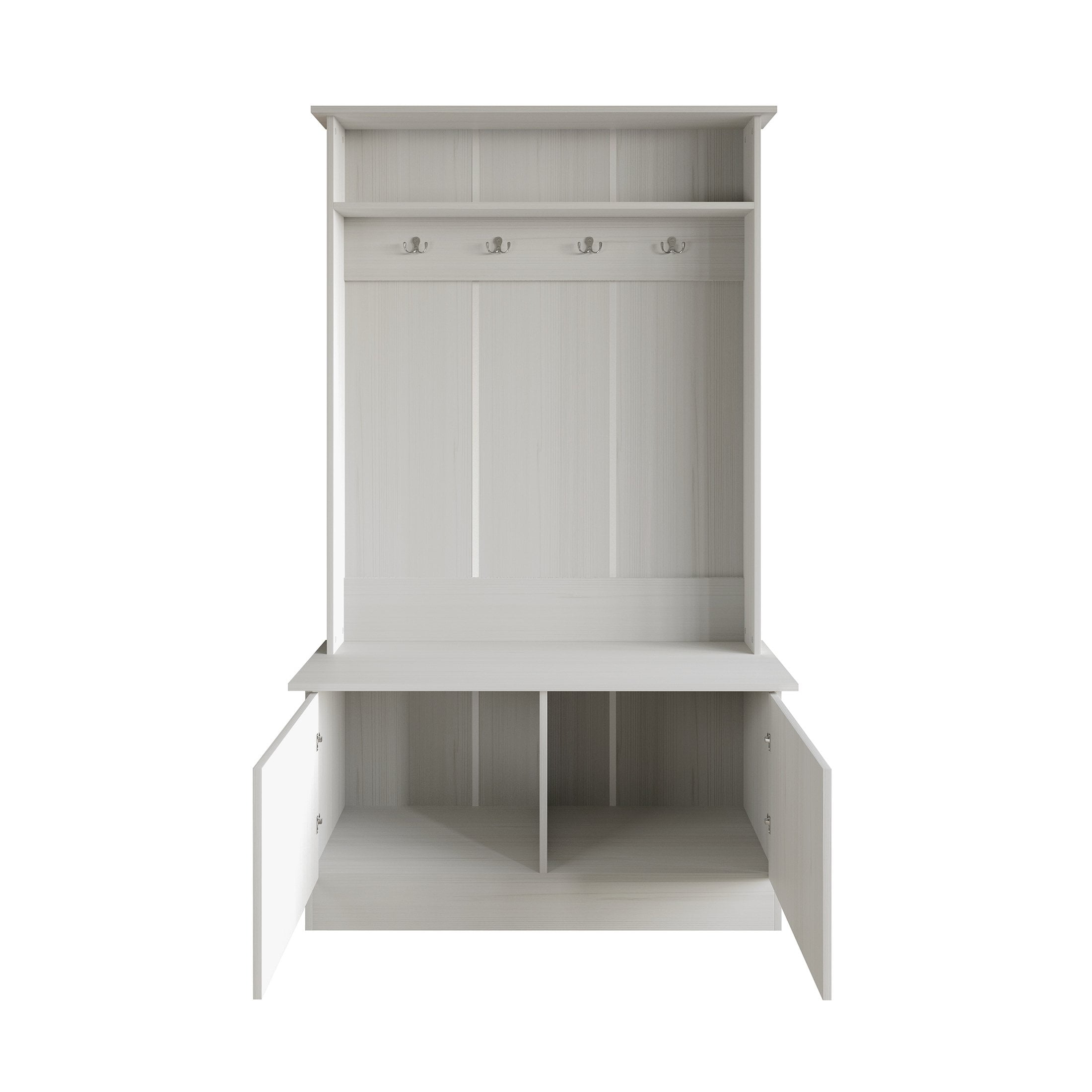 CASTLE PLACE Classic Multipurpose Hall Tree with Bench, Light Grey