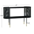 thumbnail image 4 of DecMode 47" x 32" Black Metal Mesh Side Panel 1 Shelf Console Table with Open Center Storage, 1-Piece, 4 of 13