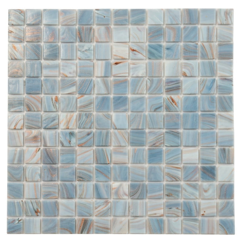 Celestial 12 in. x 12 in. Glossy Manatee Blue Glass Mosaic Wall and Floor Tile (20 sq. ft./case) (20-pack)