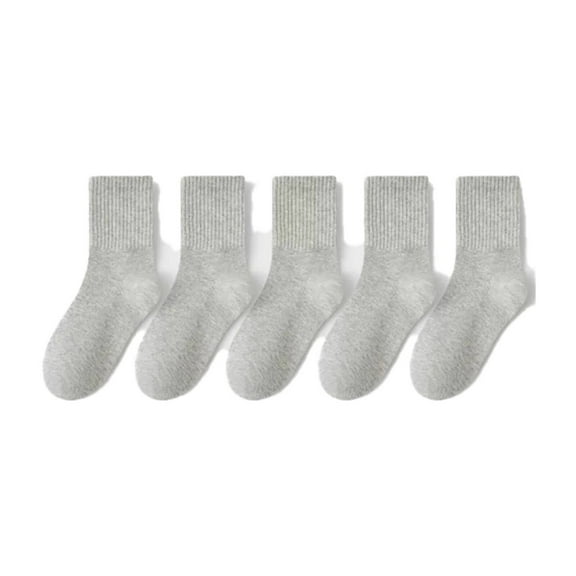 AUQ 5Pair Kids Socks,Cotton Calcetines Para Ninos,Girls Socks,Gray