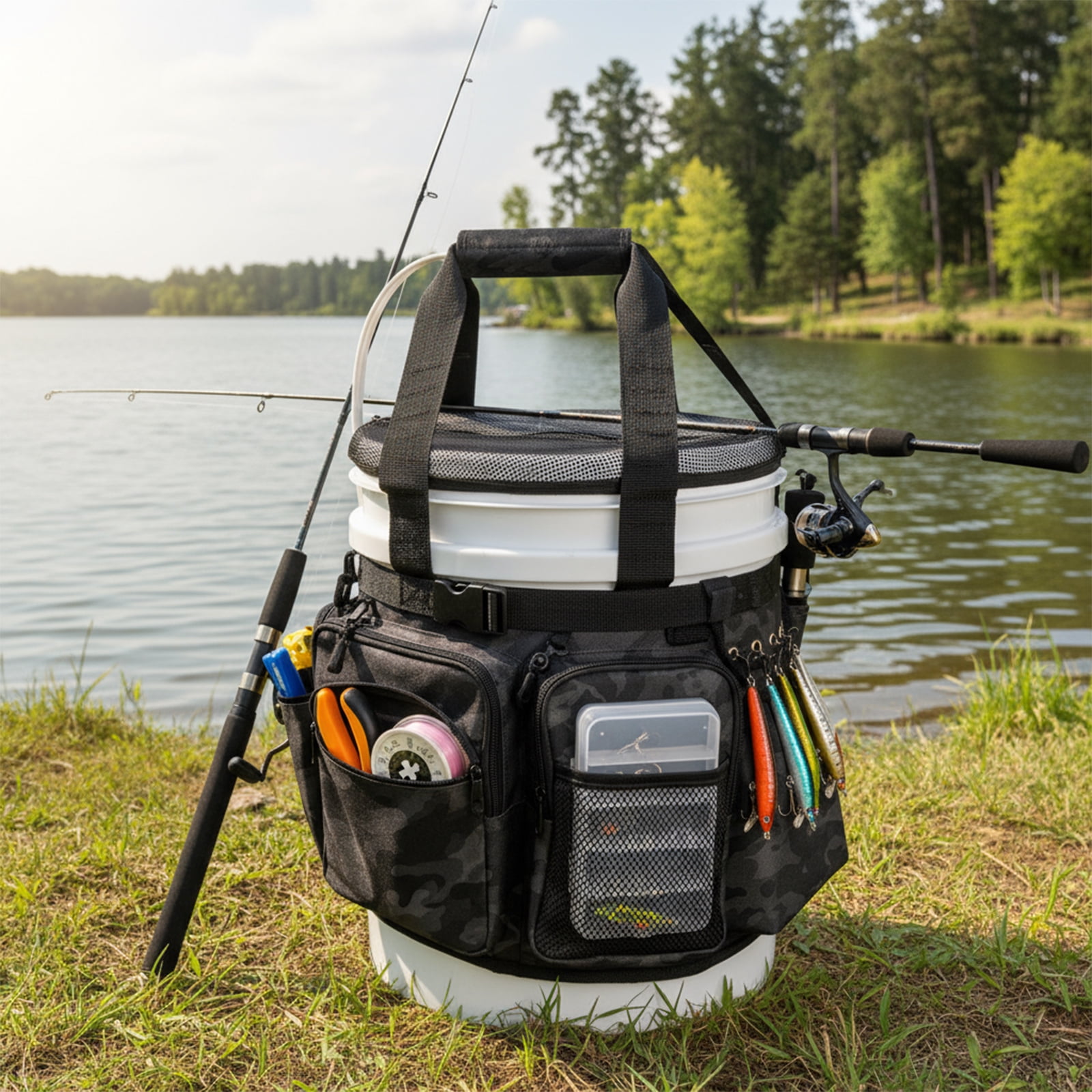 Heavy Type Fishing Equipment Organizers with Shoulder Straps Water Resistant Multiple Pocket for Tackle Accessories