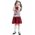 thumbnail image 3 of Glisme Girls Halloween Dresses Stage Performance Plaid Dress Soft Fit Little Girl Princess Dress Size 10-12 Years,White, 3 of 9
