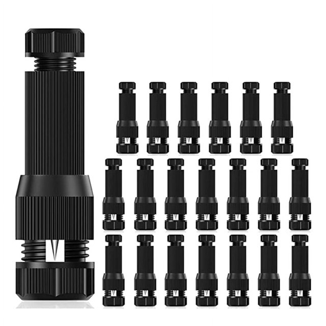 IMCBSTT - 20 conectores de derivación de cables de bajo voltaje, impermeables, calibre 12-20, para iluminación de caminos, focos, reflectores y luces de suelo.