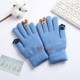 thumbnail image 2 of Clearance! Fdelink Children Baby Boys Girls Winter Warm Skiing Gloves Kids Cartoon Bear Knitted Full Finger Mittens Gloves, the Outfits (Blue), 2 of 4