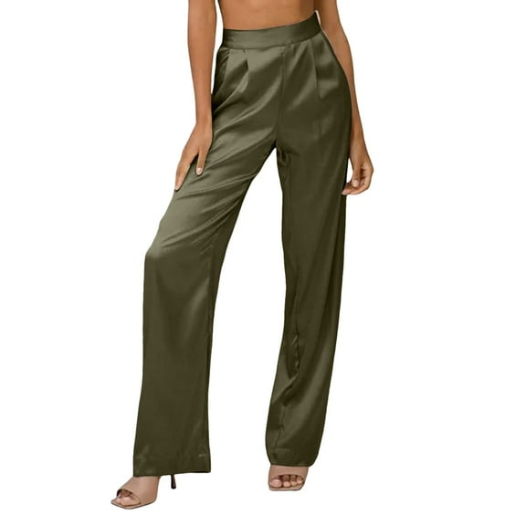 Summer Pants for Women Straight Fit Counterparts Petite Pants for Women Cargo Drawstring Pant Dressy Comfortable Sweatpants Sweat Woman Smart Skin Pant Suit Army Green XL