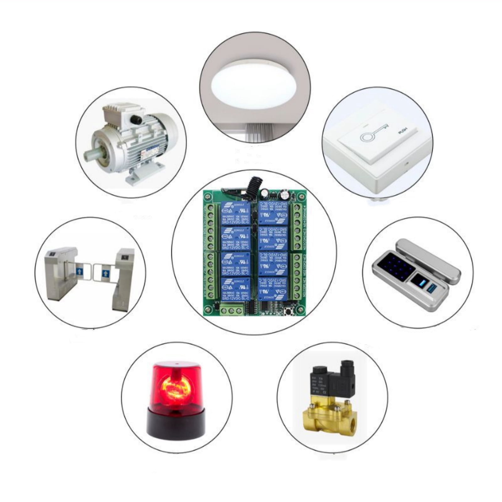 High-Performance 8-Channel Wireless Switch for Relays 12V, 433MHz, Receiver and Transmitter
