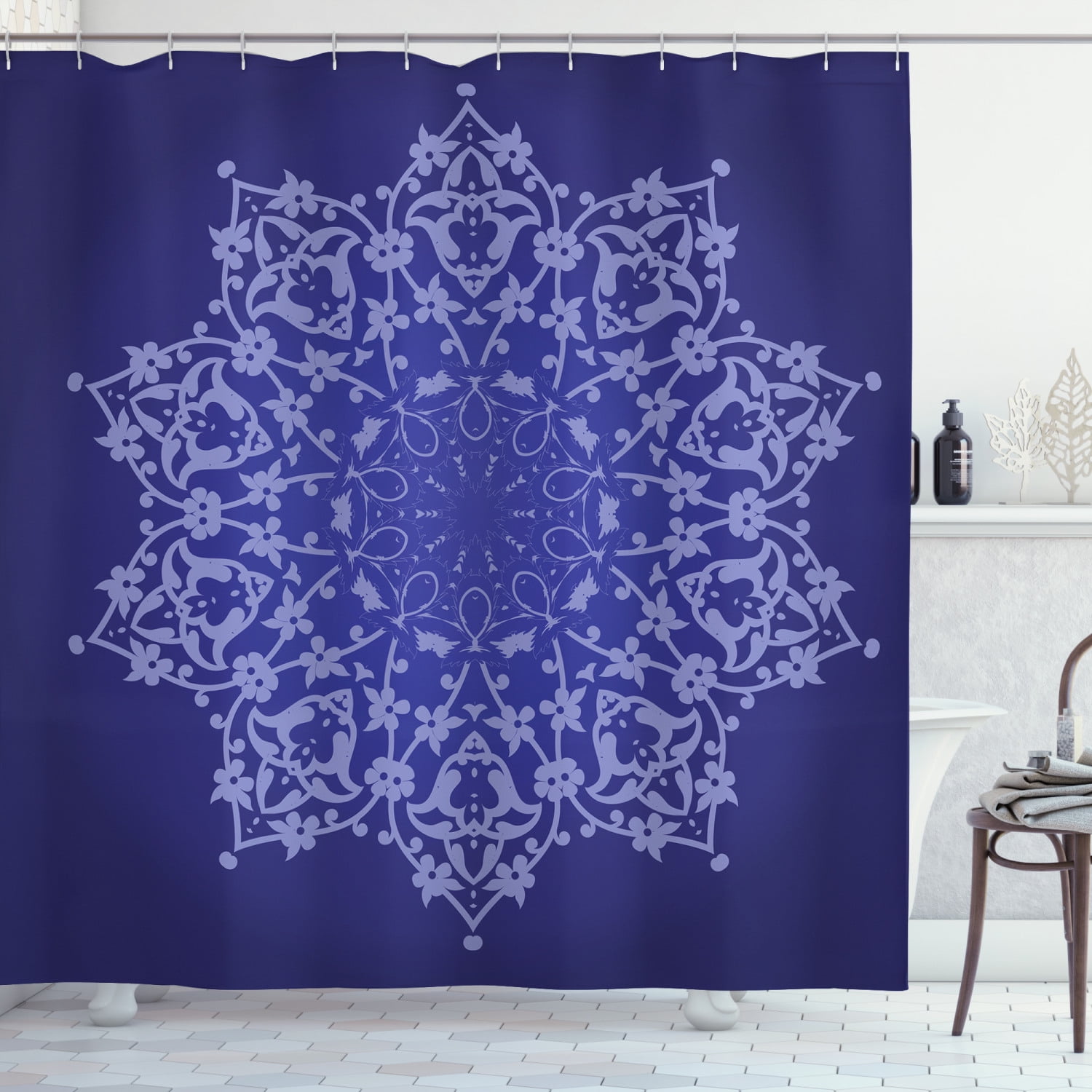 Details About Mandala Shower Curtain, Fabric Shower Curtain No Liner Needed