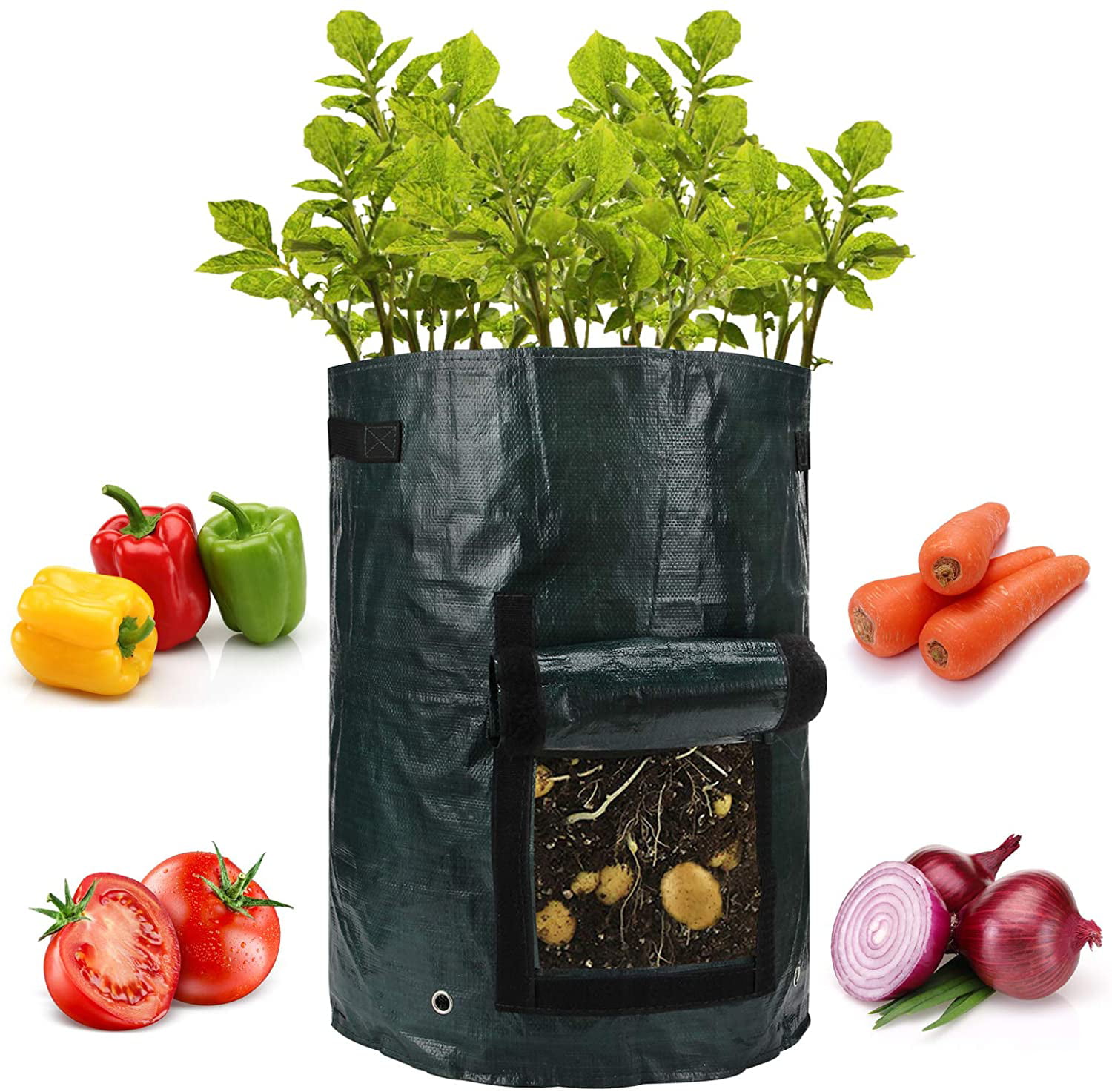 4 7 10 Gallon Potato Grow Bags Aeration Fabric Pots With Handles Root Container 