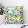 thumbnail image 4 of Yiaed Funny Dinosaurs on Stripes Print Pillow Covers Super Soft Decorative Square Throw Pillow Covers Case Cushion Covers for Sofa Couch Bedroom Car Decor（No pillow core）-18"x18", 4 of 7