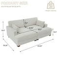 thumbnail image 6 of DREAMSIDEA Sea Salt Grey Chaise Lounge Indoor Furniture Upholstered Sofa Corduroy Couch Bed with Armrest for Living Room,Bedroom, 6 of 6