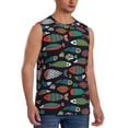 thumbnail image 2 of Pofeuu Hand Drawn Colorful Fishes Print Men's Muscle T-Shirt, Sleeveless, Muscle Tank, Classic Muscle Tee Top For Men Casual Sleeveless Muscle T-Shirt Trendy Clothes-3X-Large, 2 of 7