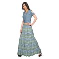 thumbnail image 2 of Moomaya Printed Two Piece Flared Skirt And Crop Top Rayon Ethnic Set For Girls, 2 of 6