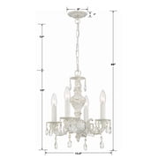 5024-AW-CL-MWP Crystorama Lighting Sutton Collection - Four Light Mini-Chandelier-Clear Crystal Color-Hand Cut Crystal Type-Antique White Finish