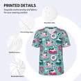 thumbnail image 3 of Zufioo Dogs With Swimming Print Men's Baseball Short Sleeve, Moisture Wicking Button-Down Hip Hop Tee-XX-Large, 3 of 7