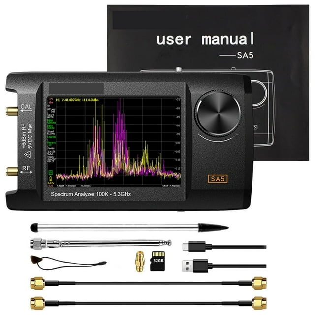 Portable Spectrum Analyzer 2 In 1 Signal Generator 4.0 Inch Signal Generator 100kHz To 5.3GHz 5000mAh Battery With 32GB Card