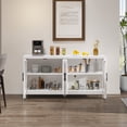 thumbnail image 3 of Dextrus 63" Buffet Cabinet with Storage & 4 Glass Doors, White, 3 of 9