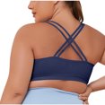 thumbnail image 4 of Aobny Nylon Confidence Women's Bras Workout Blue Sport Lift Solid Cross-Back Ladies Tops Everyday,S-4XL, 4 of 5
