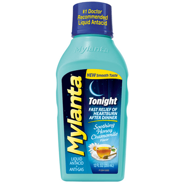 Mylanta Antacid Heartburn & Gas Tonight Formula, Liquid, Honey Chamomile, 12 fl oz