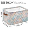 thumbnail image 4 of Yayeee Canvas Storage Basket with Handles for Shelves Fabric Bins Closet Organizer, Small Pink Pattern, 4 of 8