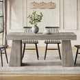 thumbnail image 2 of Rectangular 55" Dining Table for 4-6, Mid-Century Modern Kitchen Dining Table, Gray, 2 of 7