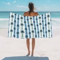 thumbnail image 3 of Beach Towel Palm Trees Bath Pool Towels Tropical Plant Coconut Blue Stripes Absorbent Beach Towel Soft Large Quick Dry Lightweight Camping Travel Sports Yoga Gym Swim Towels for Adult 35x70 Inch, 3 of 9
