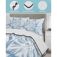 thumbnail image 4 of Quilts Twin Size Bedding Set, Light Blue Monstera Deliciosa Lightweight Quilted Comforter, Summer Botanical Tropical Soft Reversible Bedspread Coverlet with Pillow Covers for All Season, 68" x 86", 4 of 7