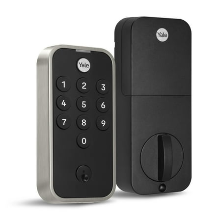 Yale Code Keypad Deadbolt, Key-Free Entry, Satin Nickel Finish, Model YED210-NR-619