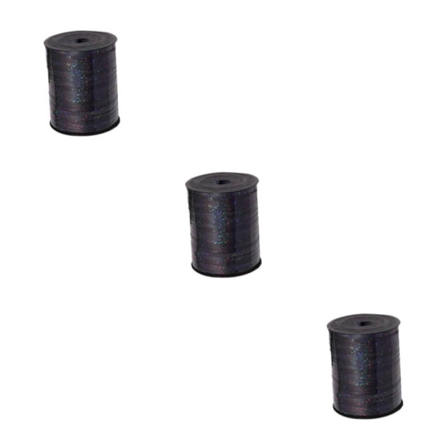 Transemion Plastic Vibrant Golden Curled Ribbon Bright And multifunctional Party Decorations Tidy Decoration Ribbon balck 3Set