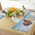 thumbnail image 4 of Ambesonne Christmas Place Mats Set of 4, Red Truck Xmas Tree, Standard Size, Blue Red, 4 of 6
