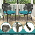 thumbnail image 2 of MEETWARM 9-Piece Outdoor Furniture Dining Set for 8, All Weather Cast Aluminum Patio Dining Set- Large 64" Square Table with Umbrella Hole, 8 Cushioned Chairs, Patio Table and Chairs Set, Ocean Blue, 2 of 8