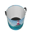 thumbnail image 3 of Easygdp Lighthouse Sea Port Large Dirty Clothes Hamper, Lightweight Storage Basket, Household Laundry Bag with Handle - Small, 3 of 8