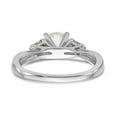 thumbnail image 5 of 14K White Gold Ring Band Engagement Semi Mount center Stone Mounting Round Diamond Baguette, Size 5, 5 of 7