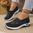 thumbnail image 5 of Orthopedic Shoes for Women Mesh Breathable Slip on Flats Butterfly Embroidered Sneakers Round Toe Arch Support Flats Summer Casual Comfortable Walking Shoes Black 43, 5 of 5