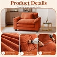 thumbnail image 3 of WACASA Modern Accent Chair and a Half, 49.5'' W Oversized Chairs in Living Room, Chenille Comfy Reading Chair, Armchair with Wide Armrests, Terracotta, 3 of 9