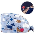 thumbnail image 1 of Up To $10 Baseball Caps White Fashion Printed Button Work Hat Casual Unisex Scrub Cap, 1 of 2
